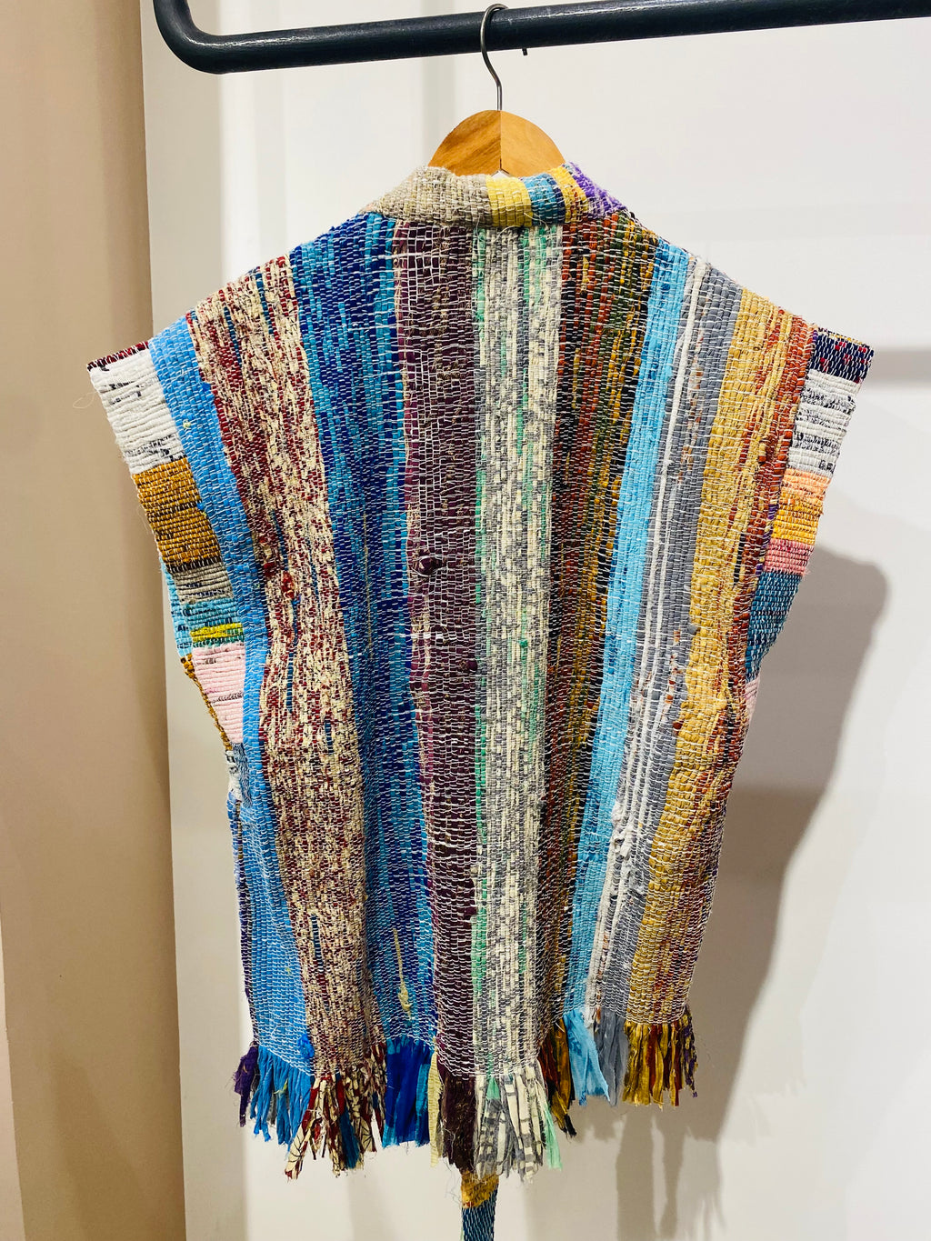 Colorful Patchwork Kimono with Tassel Belt