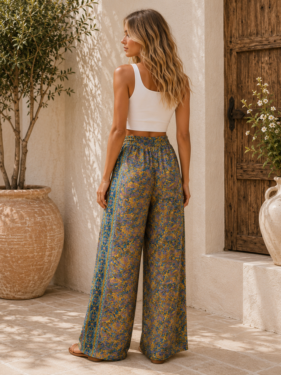 Jade Silk Tribal Pants