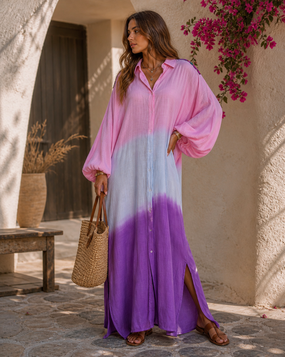 Bohemian Floral Embroidered Maxi Dress