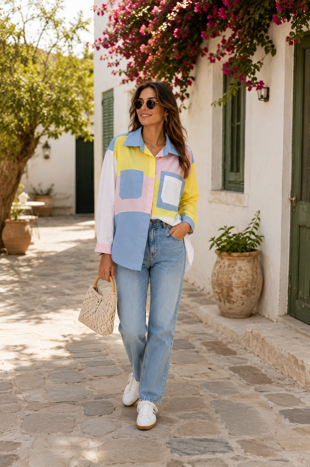 Colour Block Long Sleeve Shirt