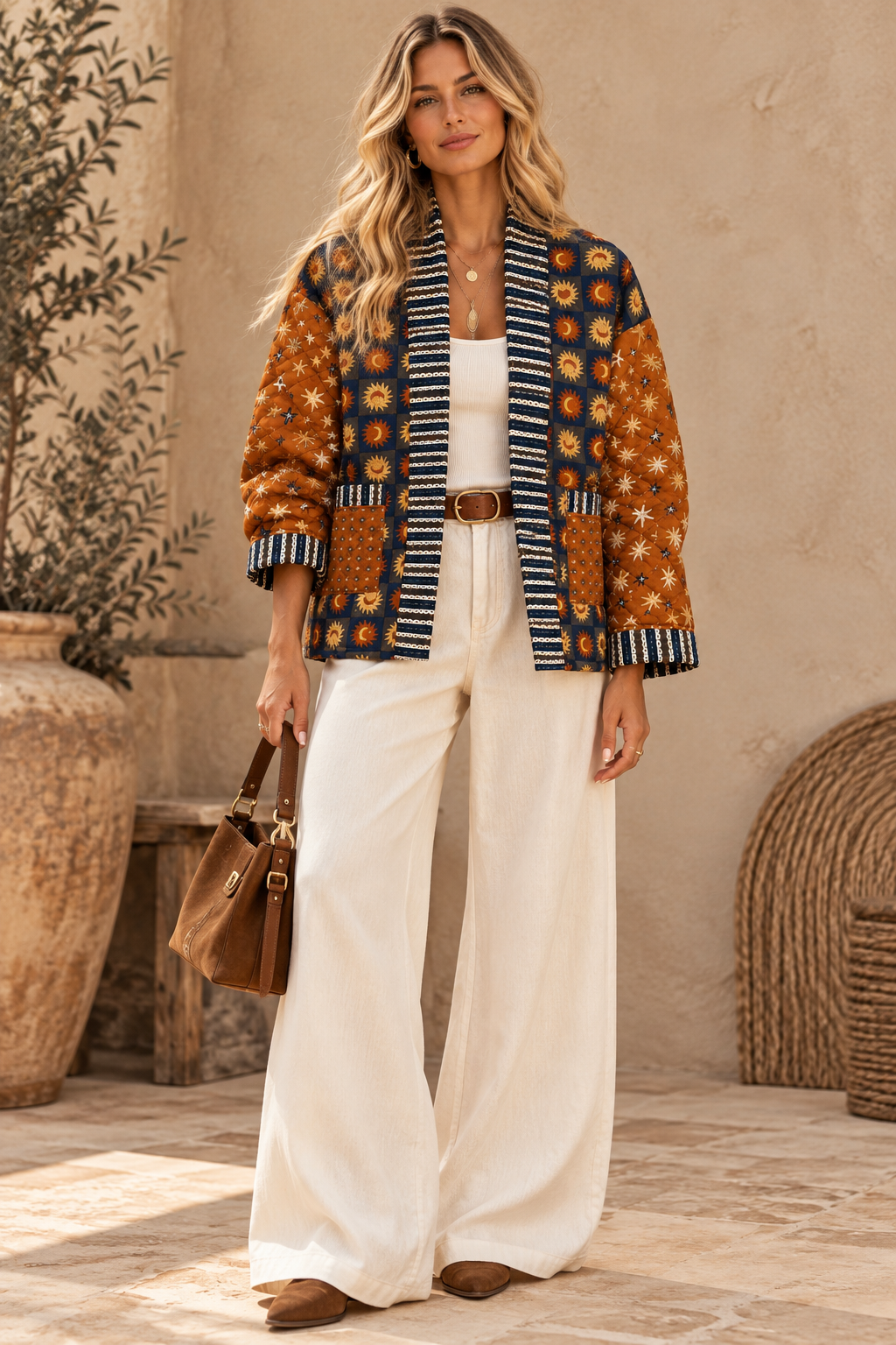 Vintage-Inspired Print Jacket