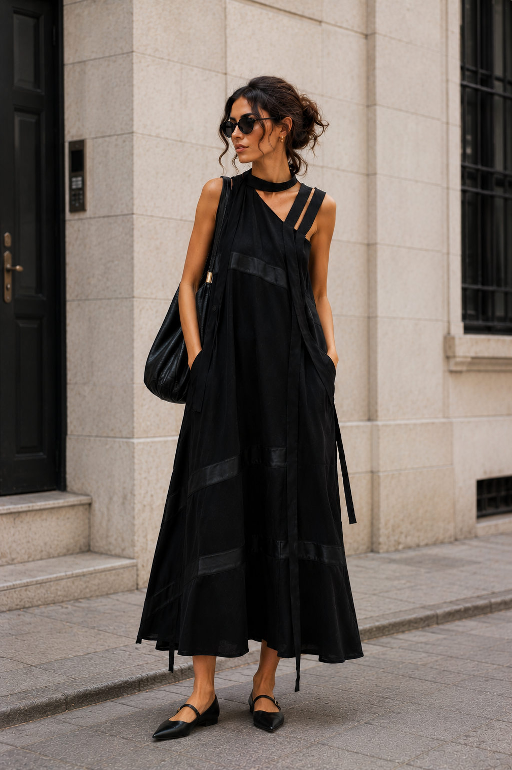 Black Long Sleeve Maxi Dress