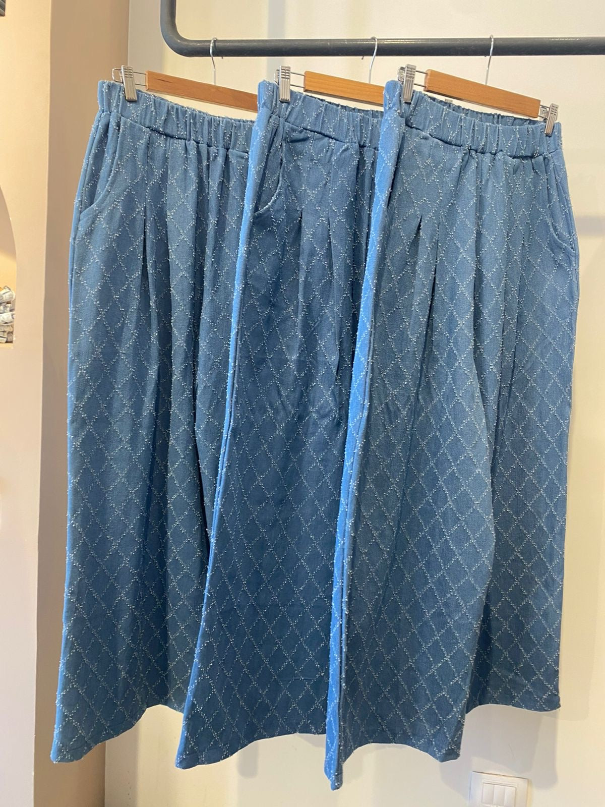 Soft Denim-Effect Wide Leg Trousers