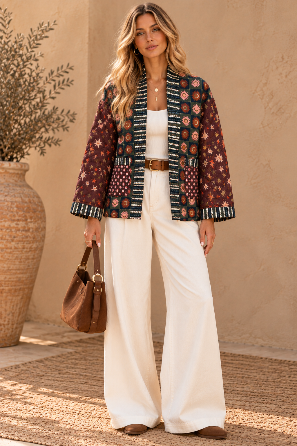 Vintage-Inspired Print Jacket
