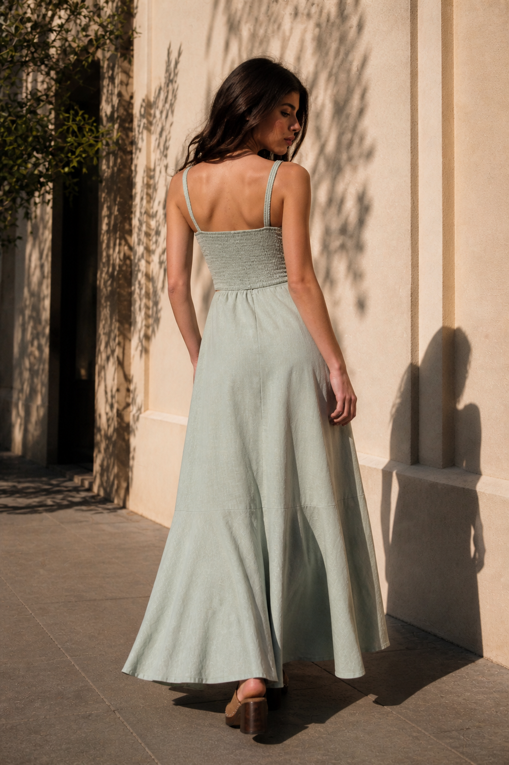 Vert Linen Cut-Out Dress