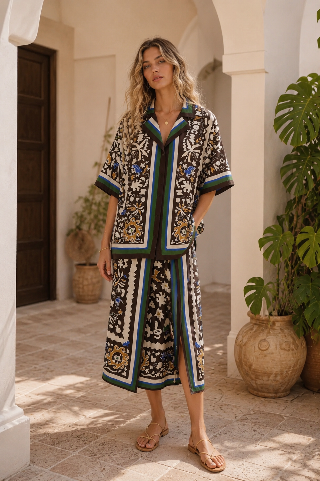 Artisan wrap skirt set
