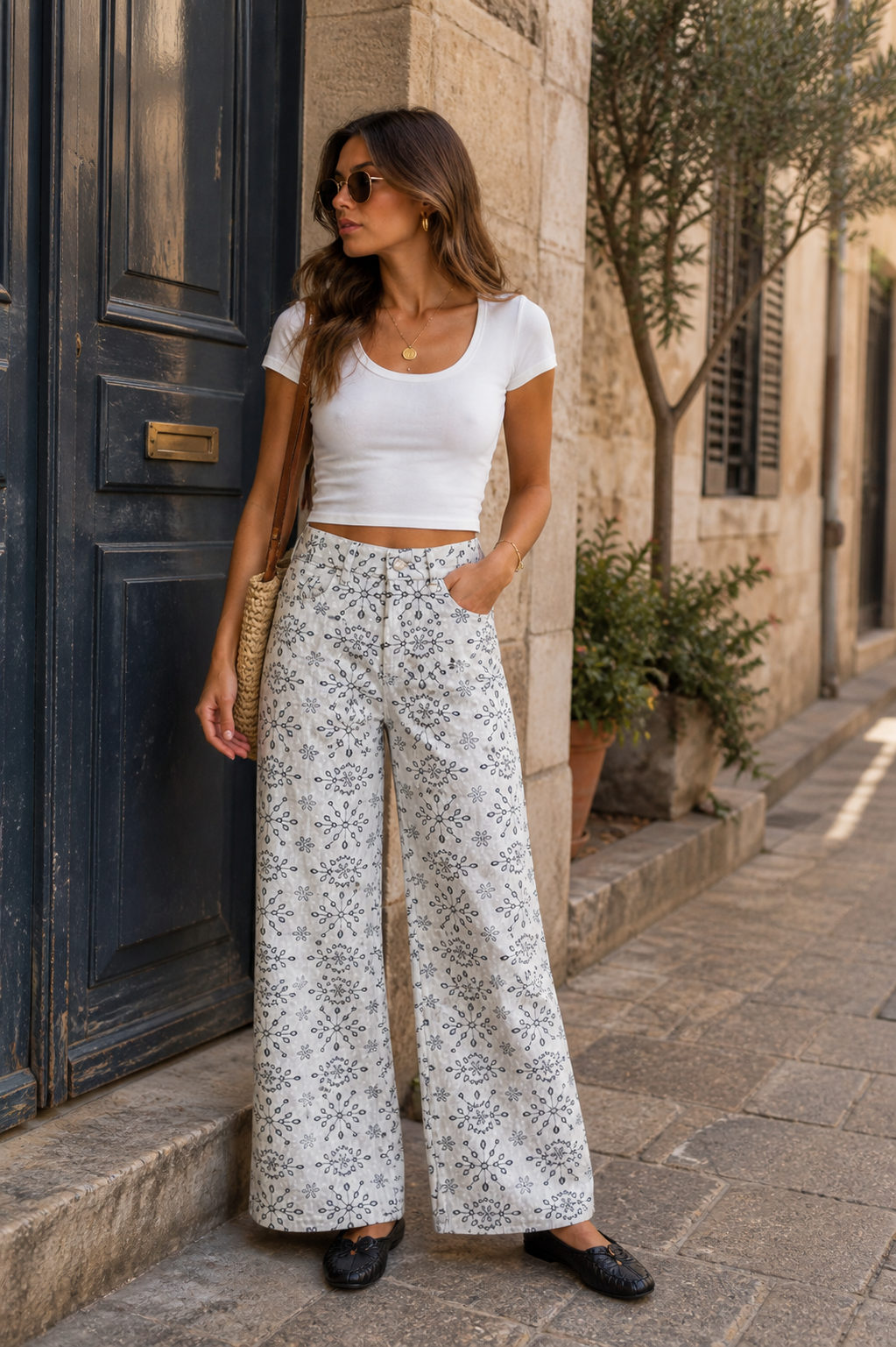 Paisley Embroidered Jeans