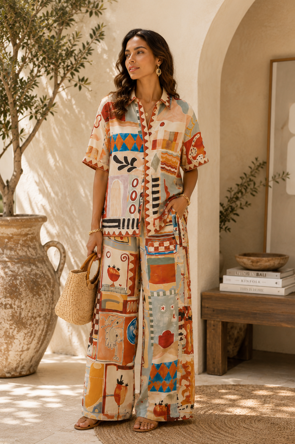 The Amalfi Printed Shirt & Pants Set