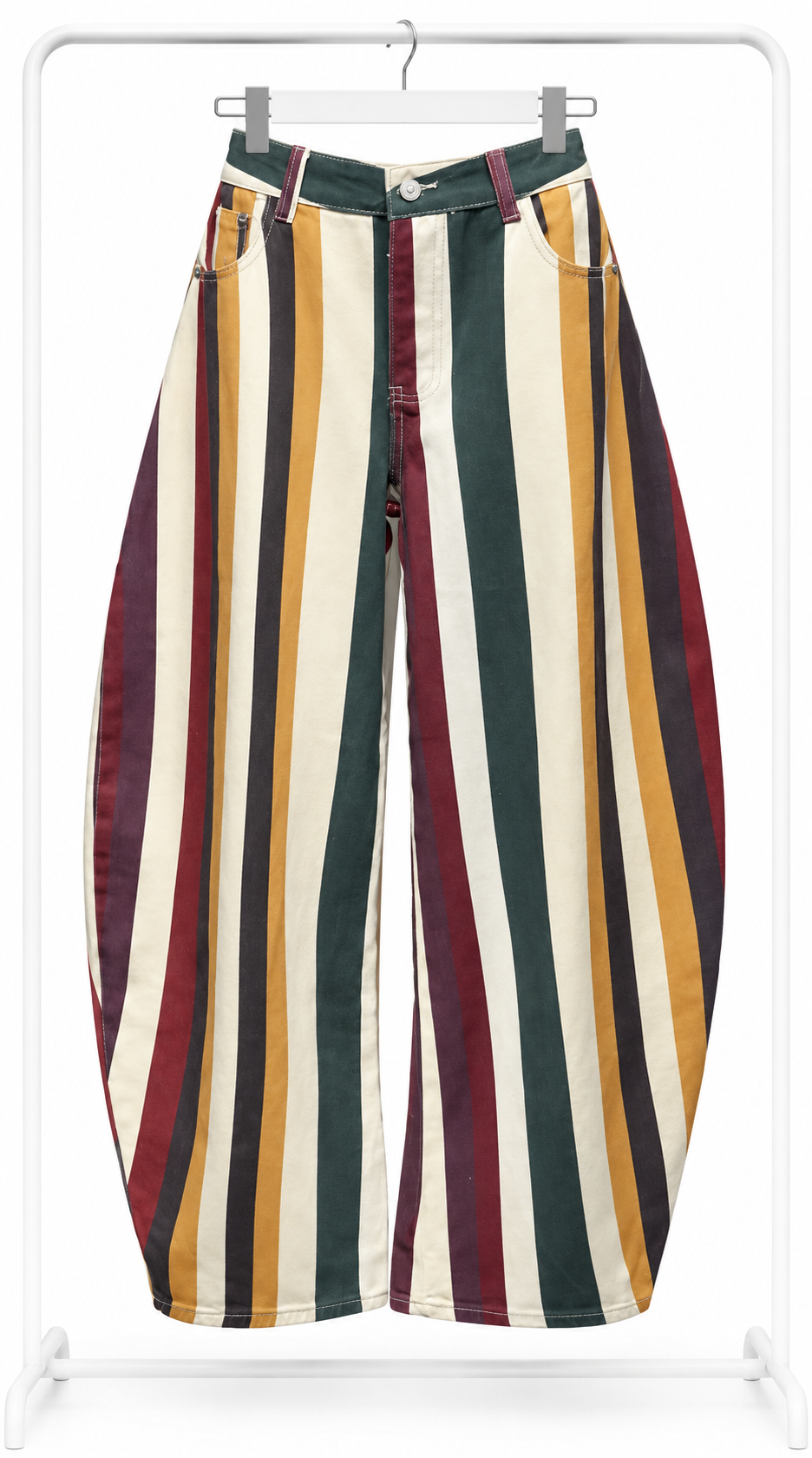 Multicolour Stripe Wide-Leg Jeans