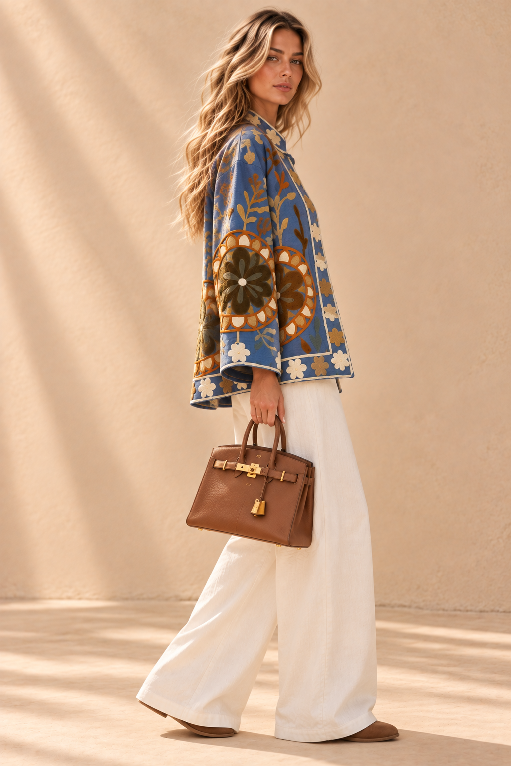The Floriana Blue Botanical Jacket