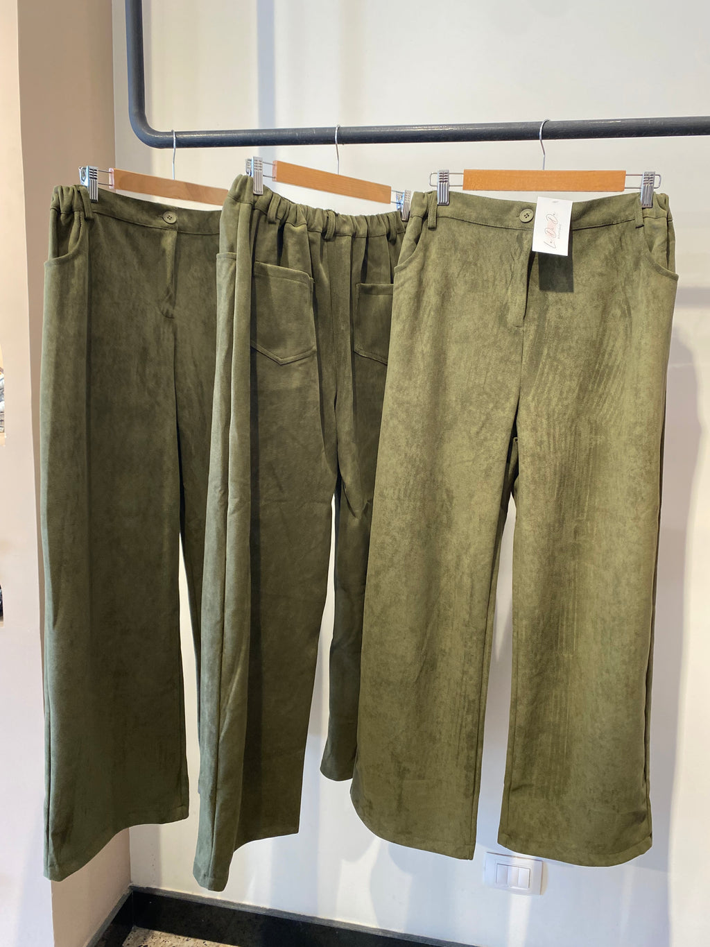 Oversized suede pants