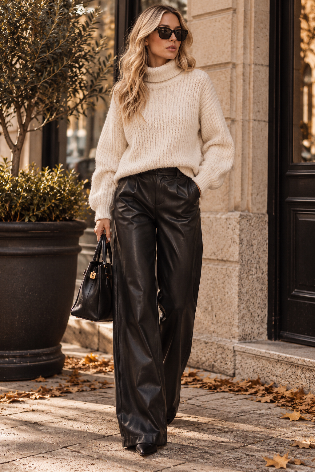Faux Leather Pants – Black