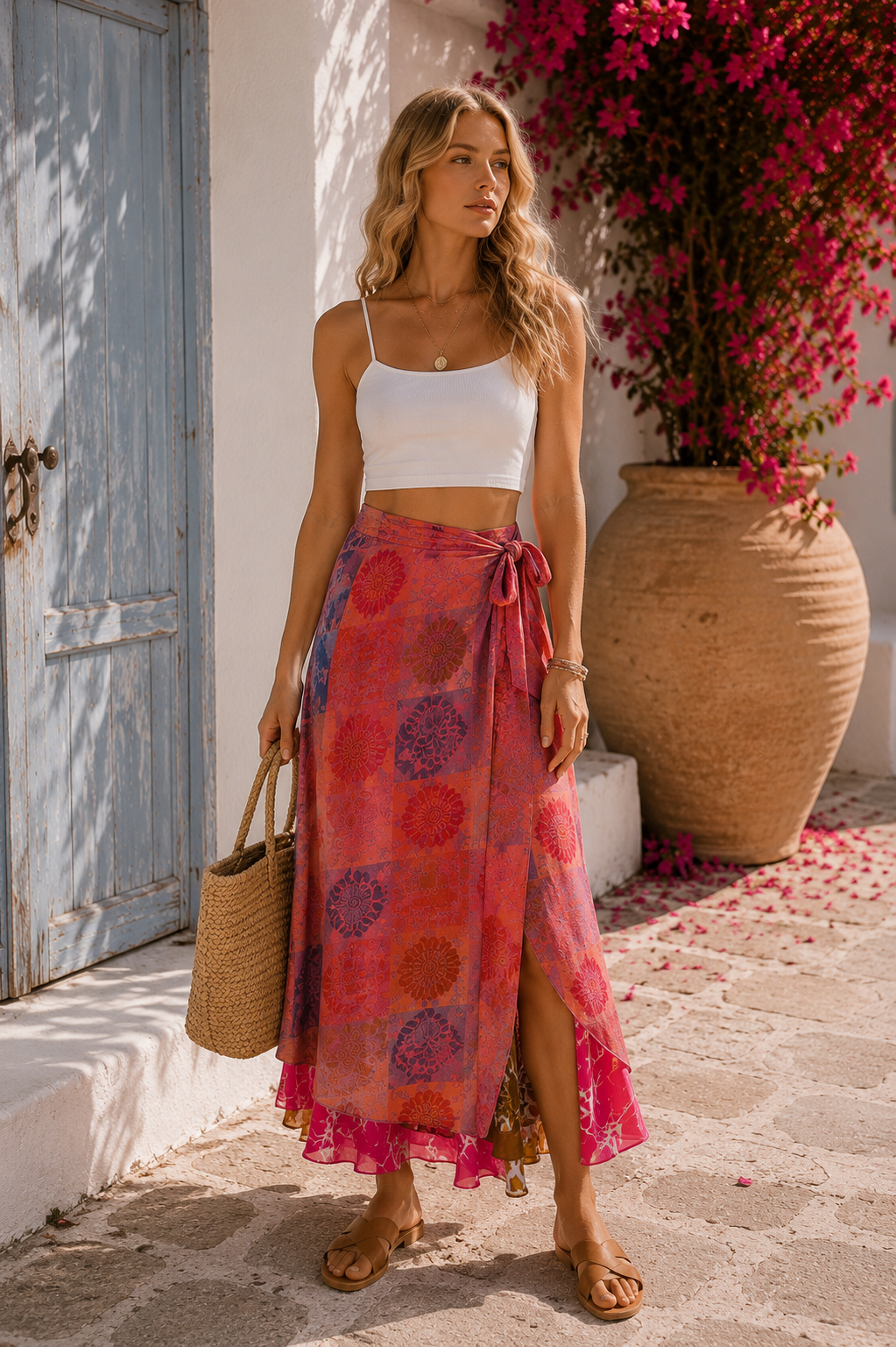 The Double Face Silk Wrap Skirt