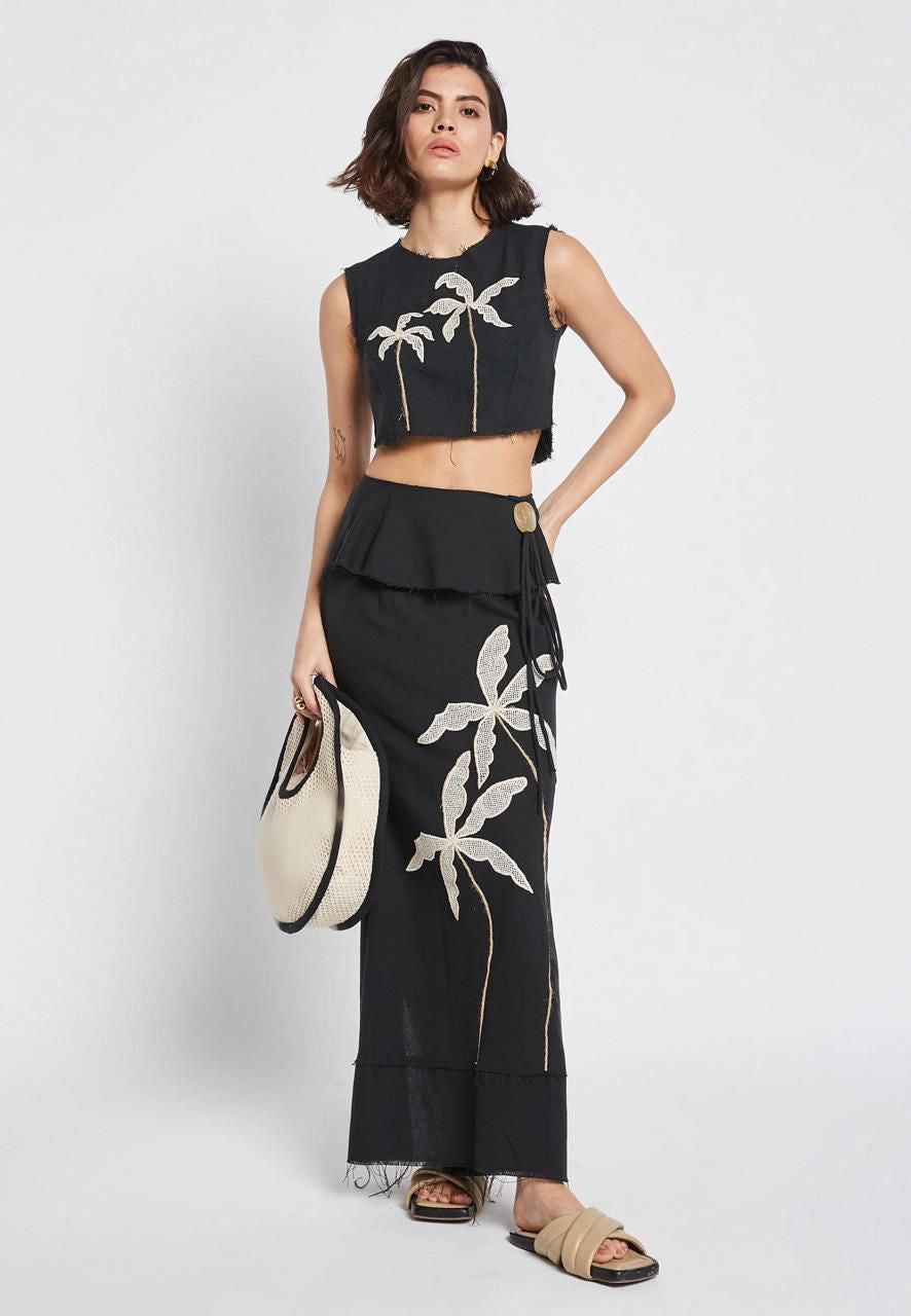 Noir Palm Skirt