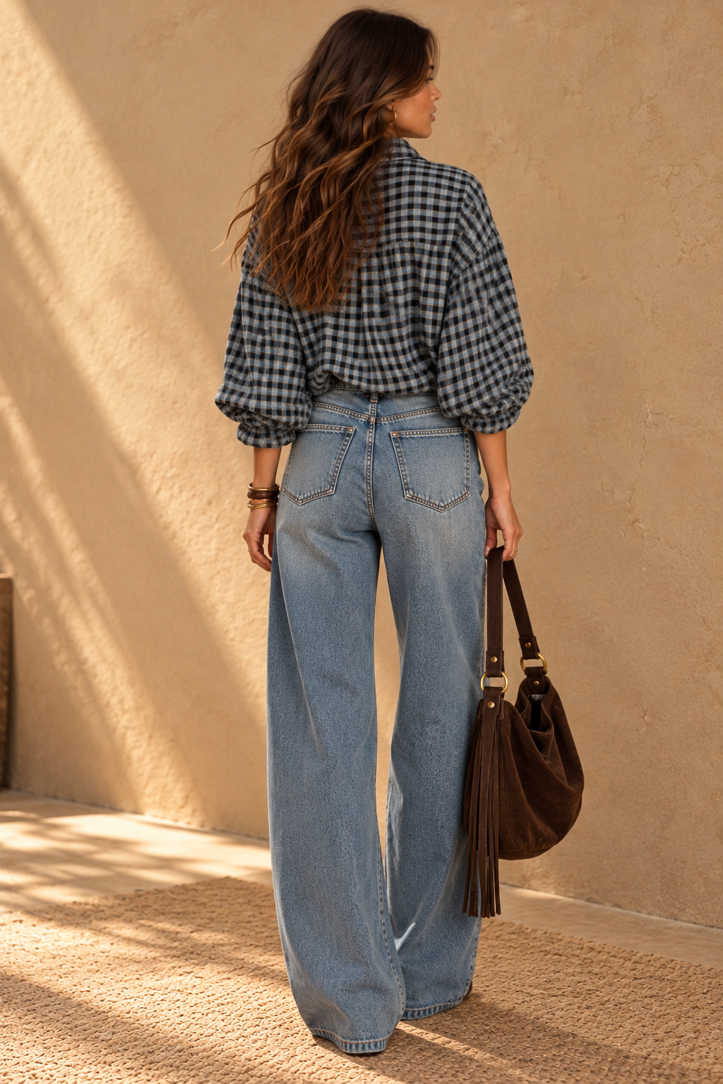 Silver Mist Plaid Wool-Cotton Shirt