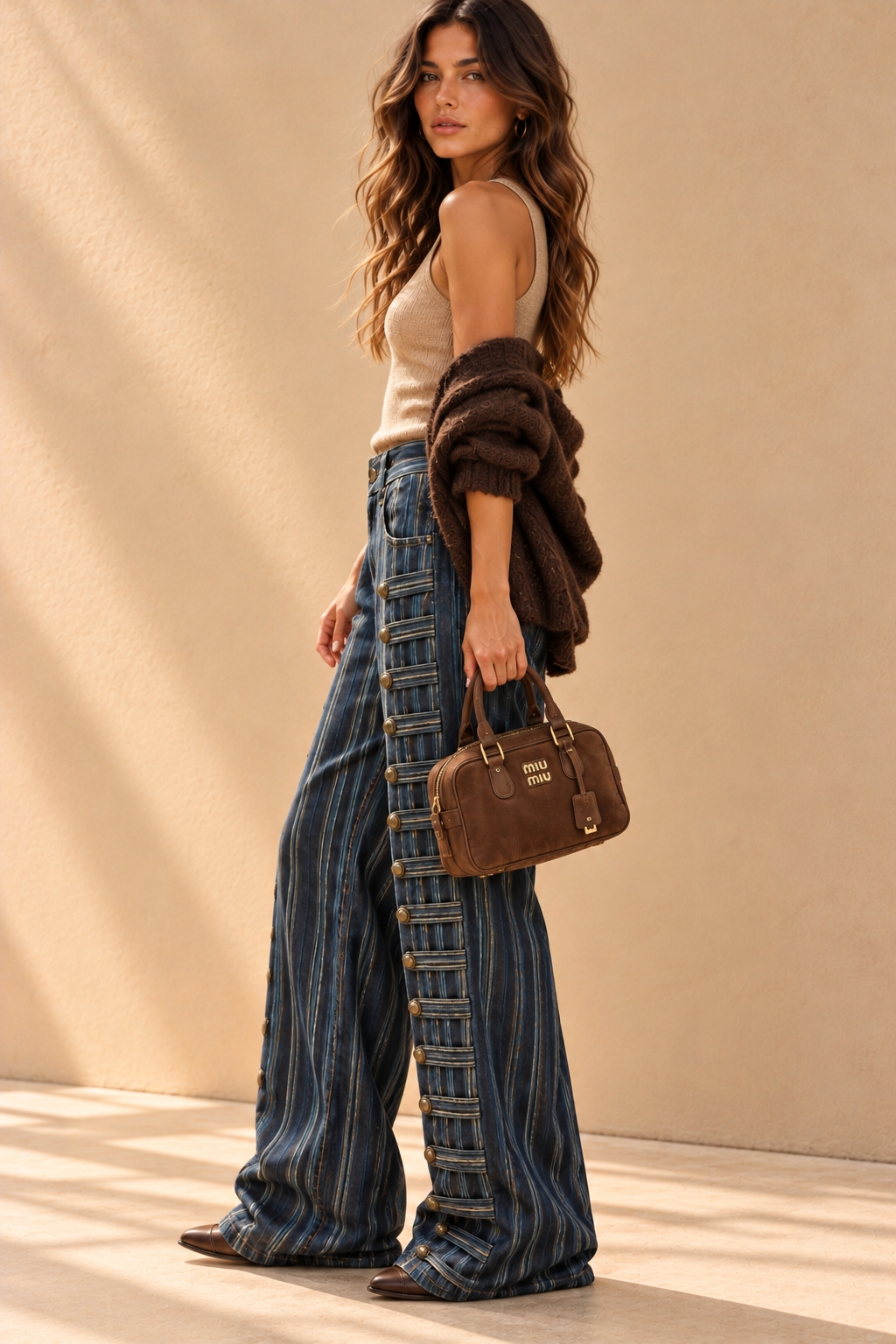 The Milano Vintage Striped Military Jeans