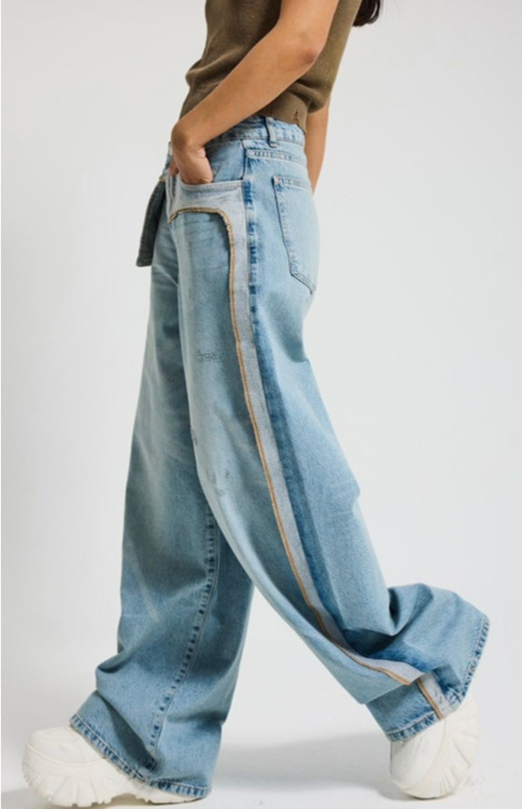 Light Wash Inside-Out Jeans