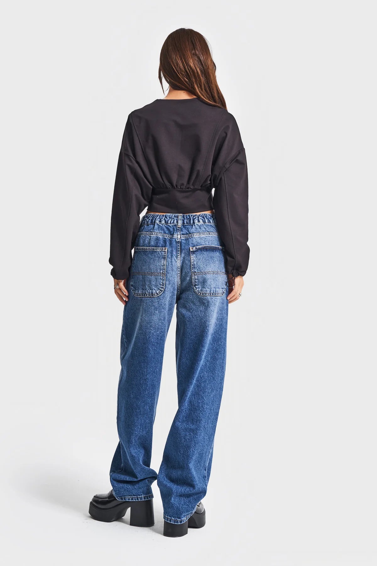 Black Structured Cropped Jacket