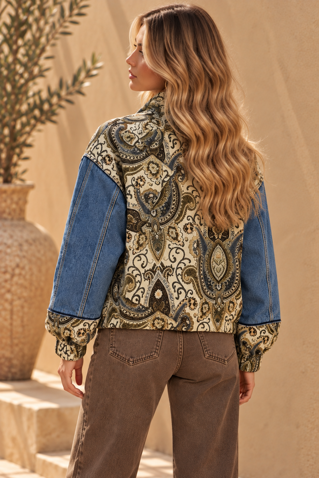 The Althea Denim & Jacquard Jacket