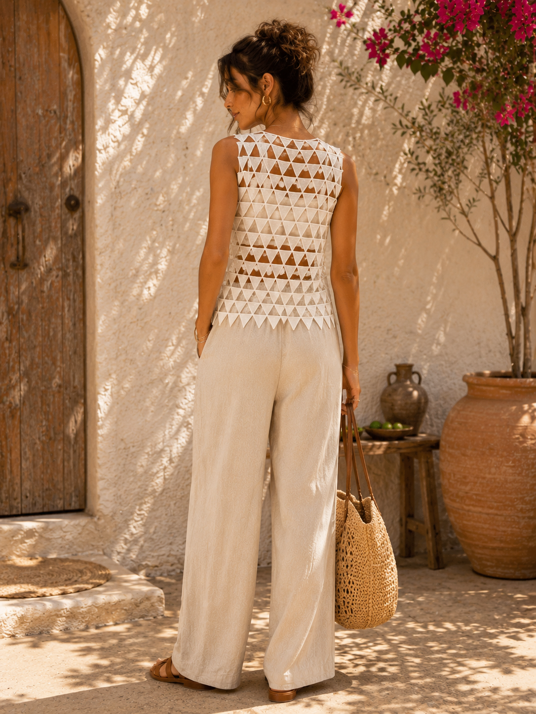 Triangle Cutout Cover-Up Top