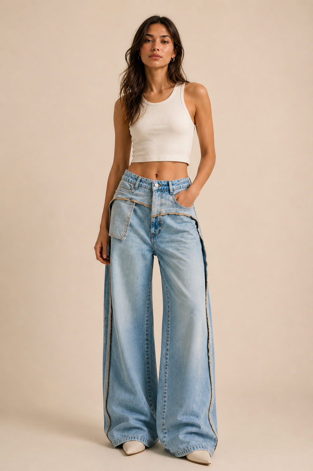 Light Wash Inside-Out Jeans