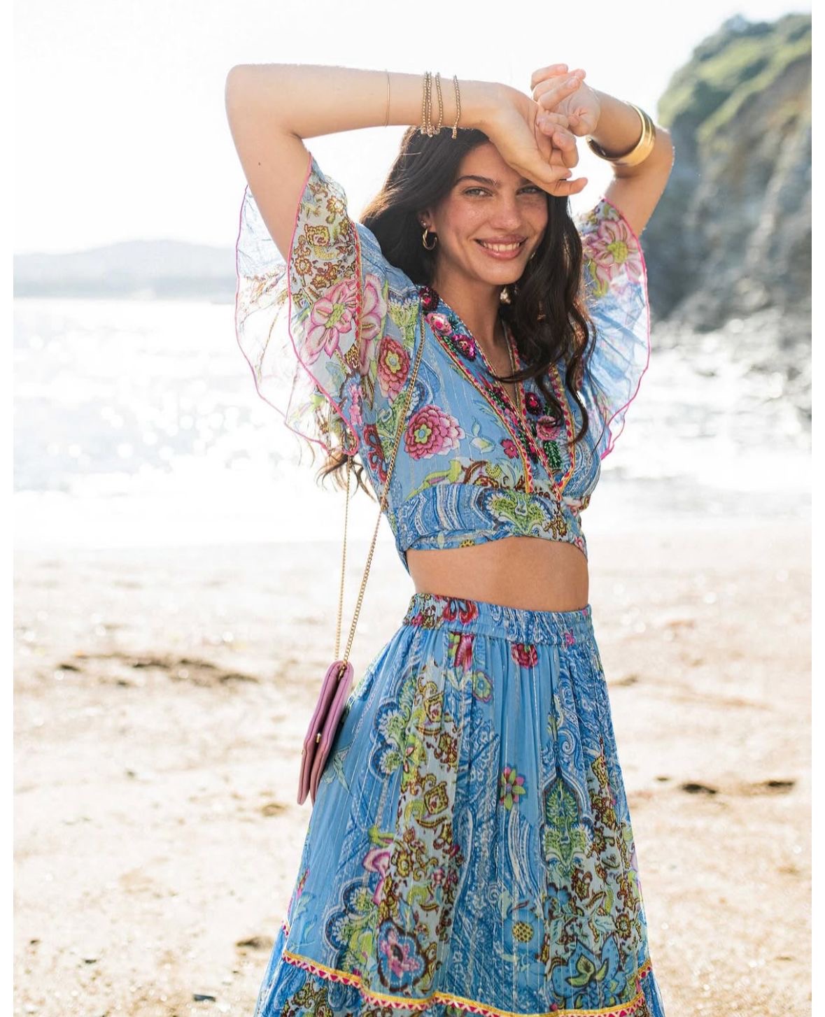 Blue Chiffon Co-ord Set