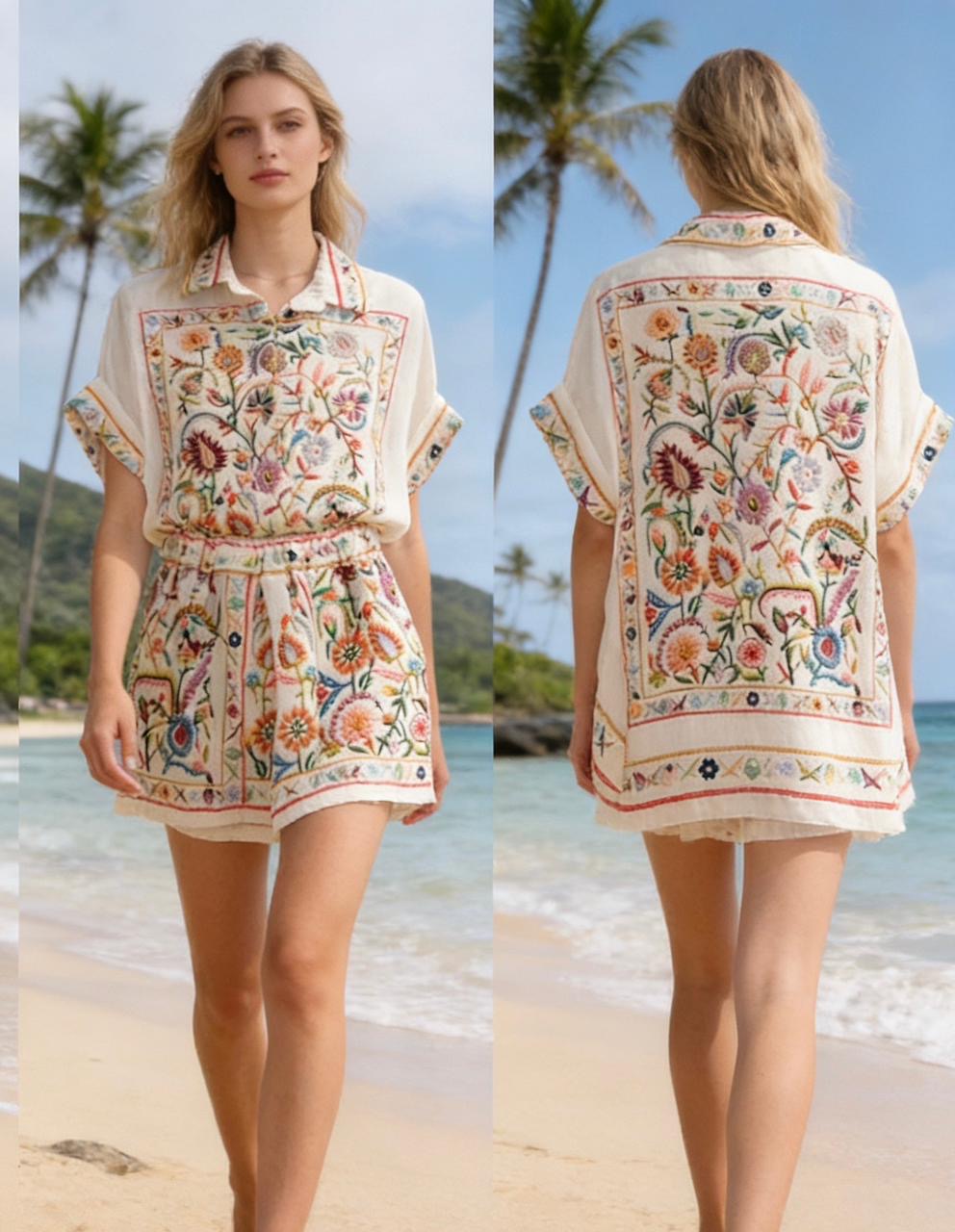Paisley Linen Set