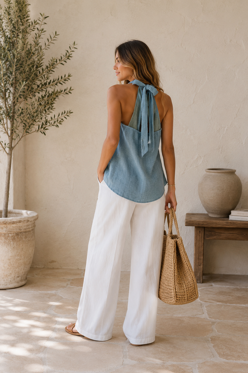Soleil Linen Cut Top