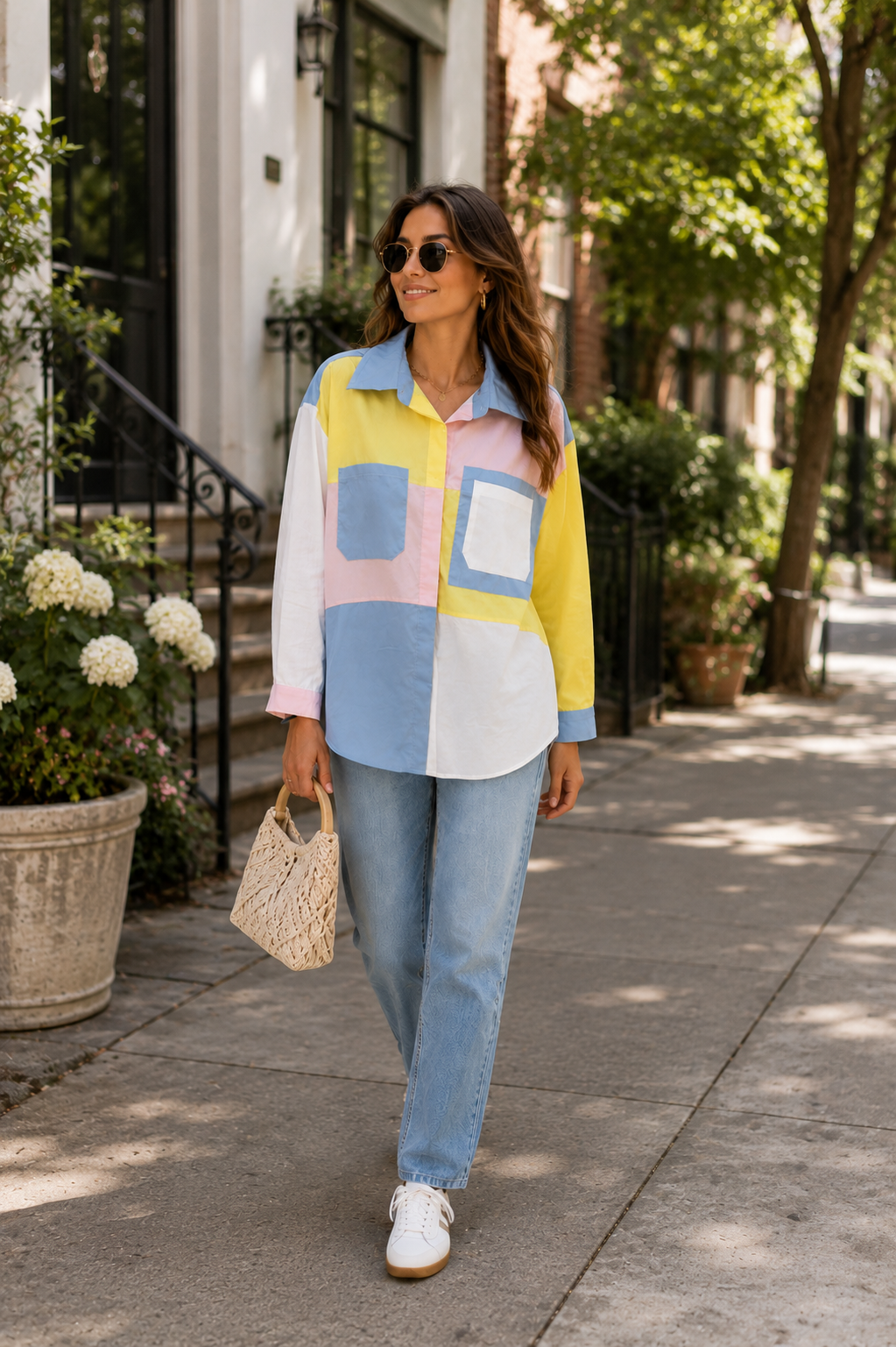 Colour Block Long Sleeve Shirt