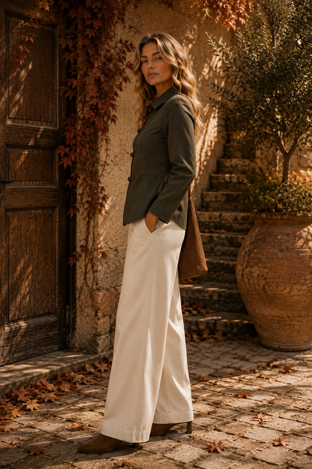 Olive Frog-Clasp Jacket