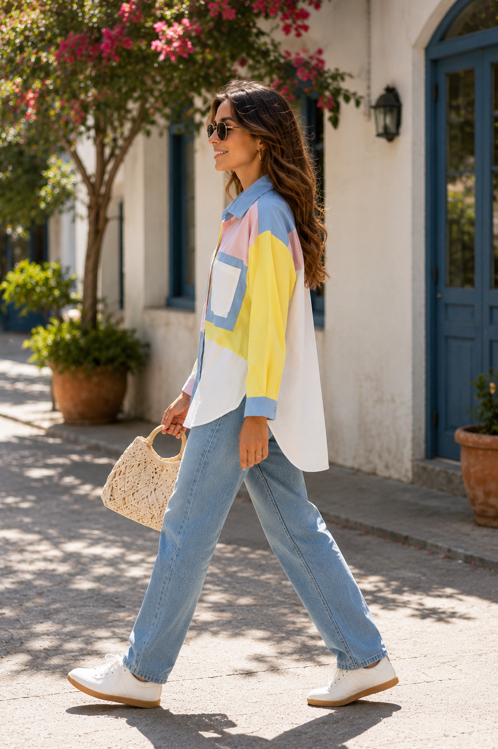 Colour Block Long Sleeve Shirt