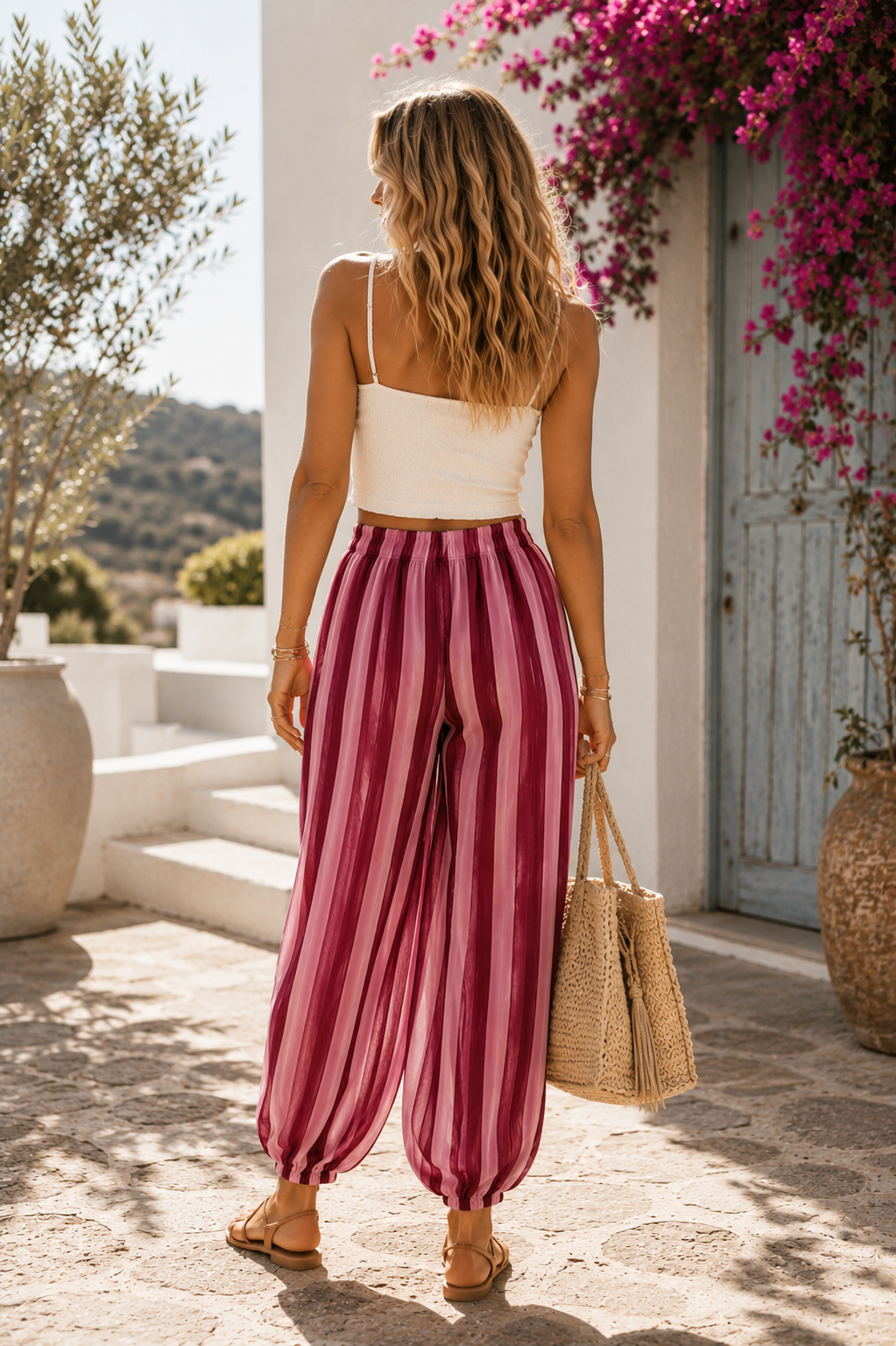 Stripe Balloon Pants