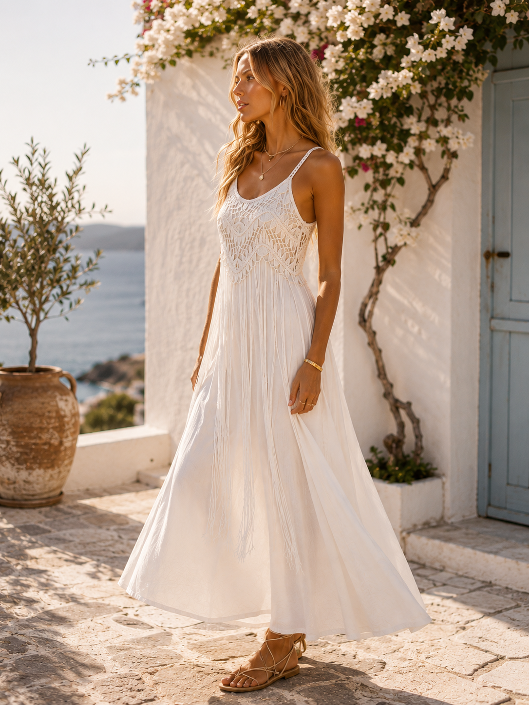 The Crochet Linen Maxi Dress