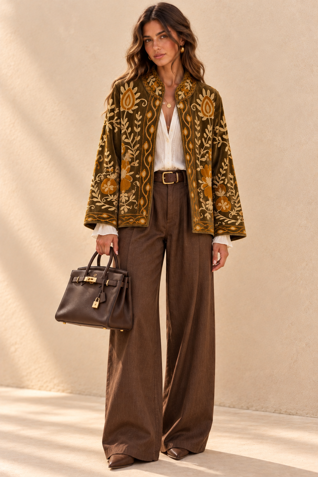 The Floriana Brown Suede Jacket