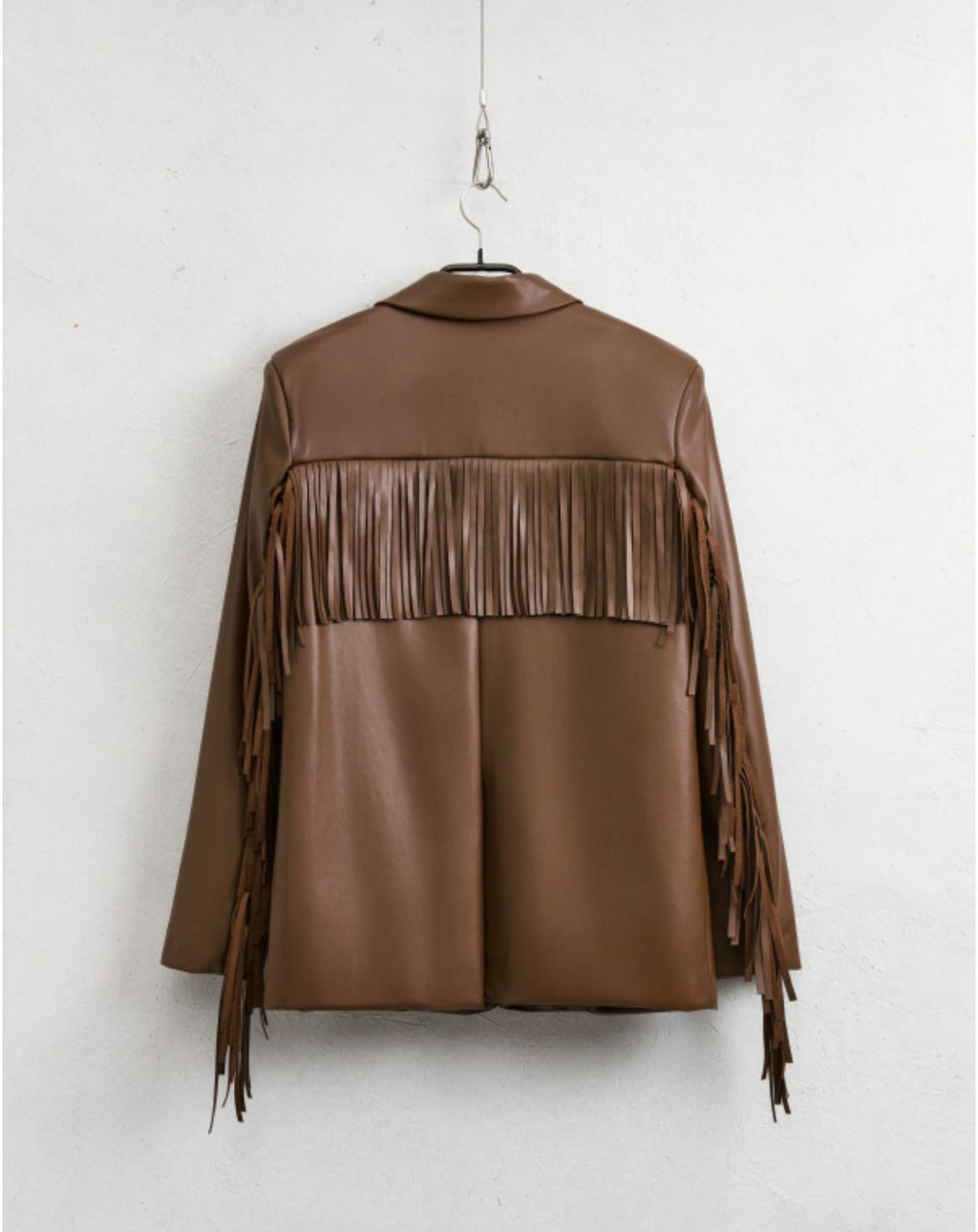 Leather Fringe Blazer 