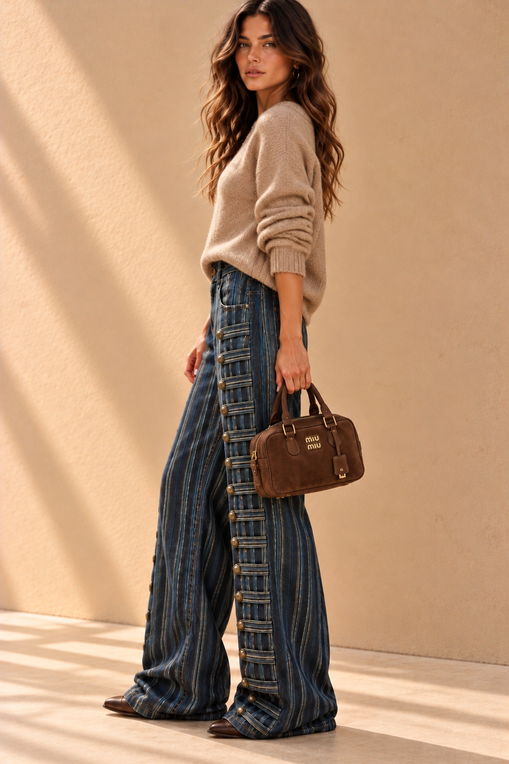 The Milano Vintage Striped Military Jeans