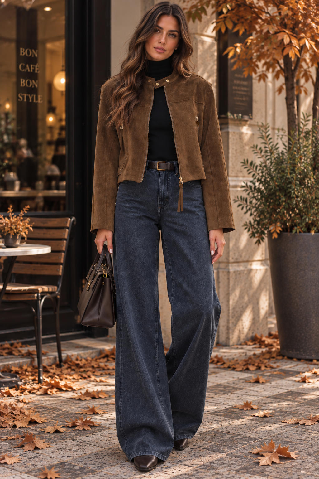 Brown Suede Cropped Jacket
