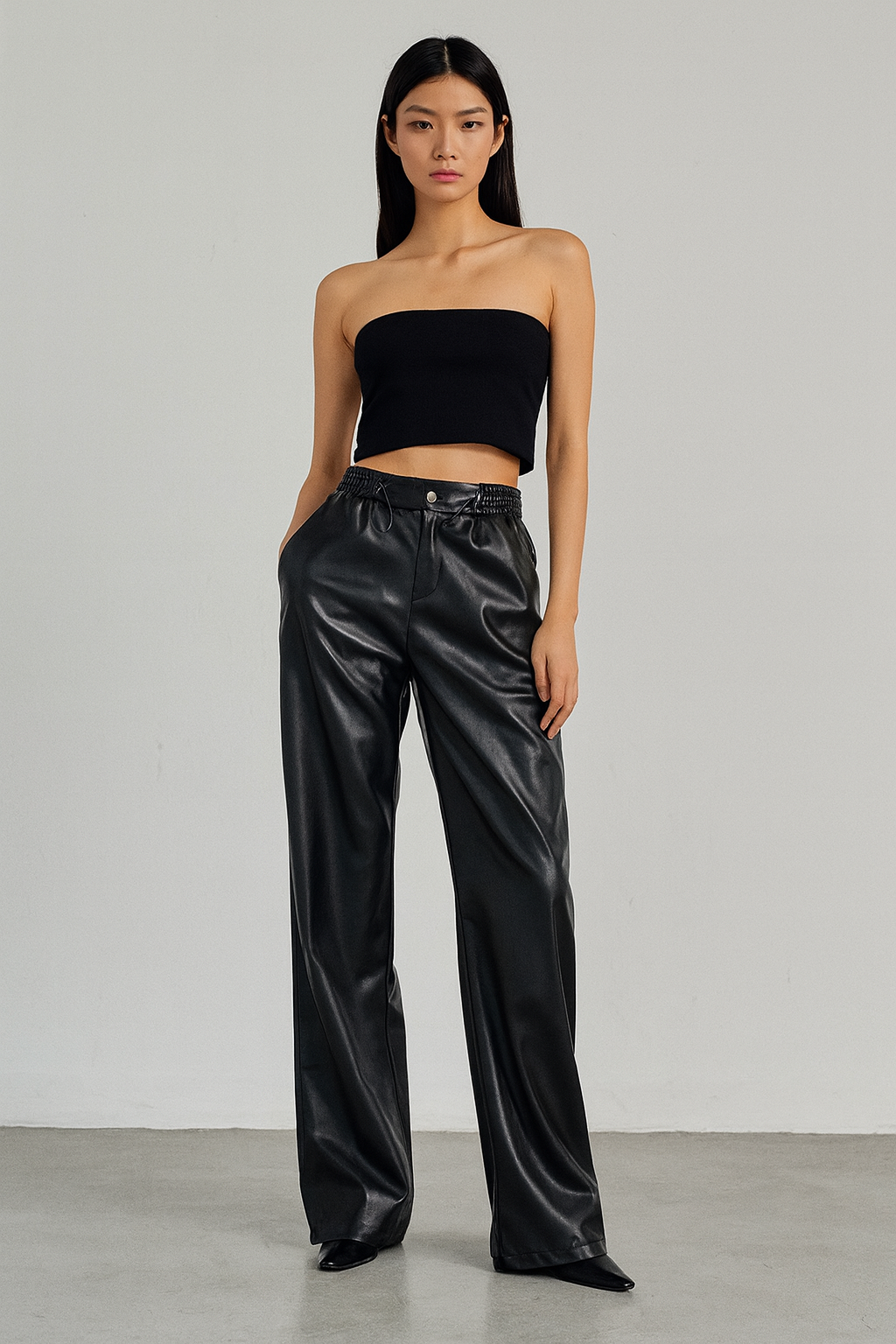 Faux Leather Pants – Black
