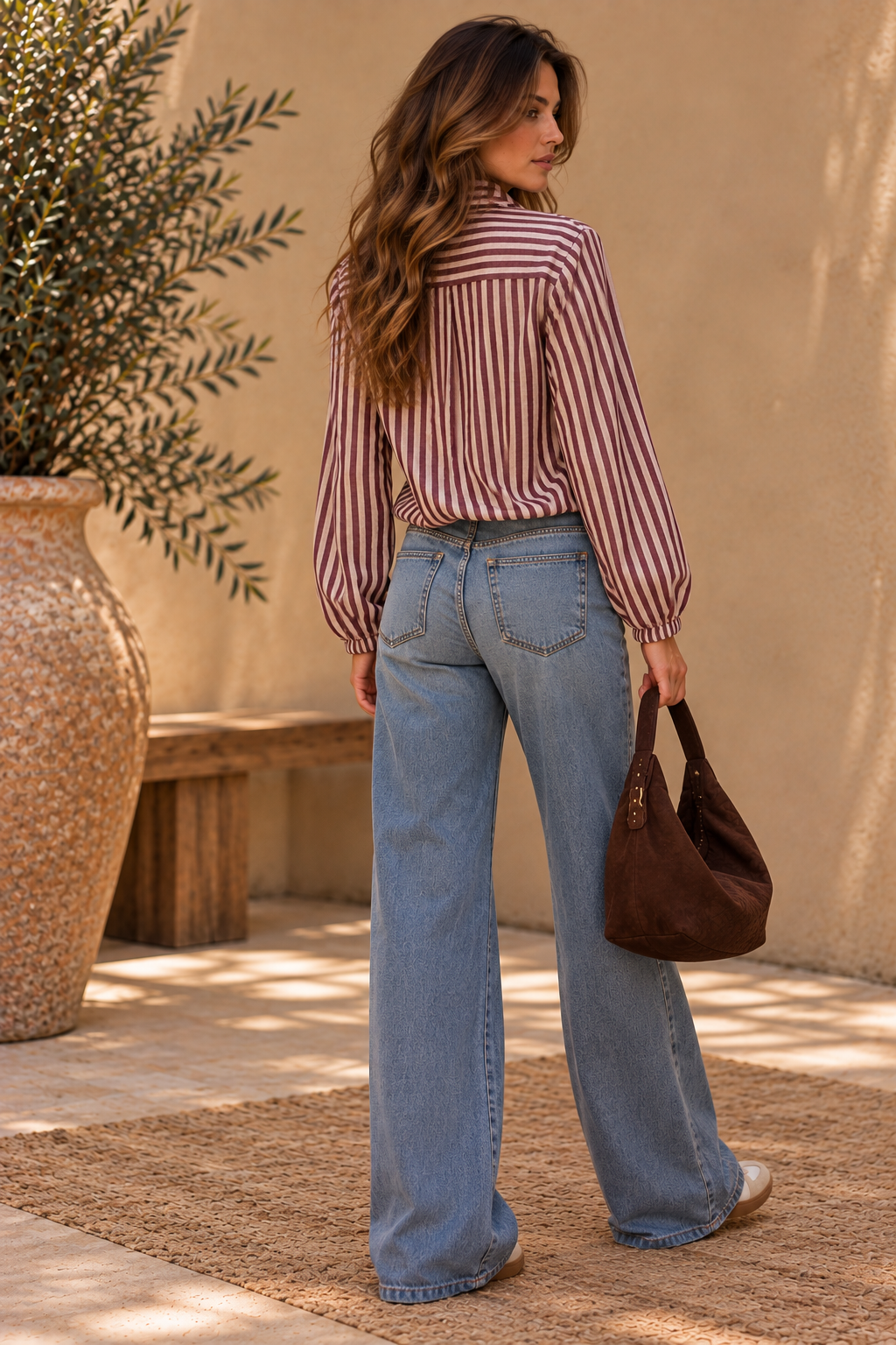 Striped Velvet Shirt Jacket