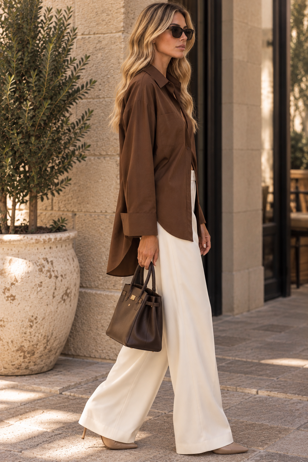 Chocolate Brown Oversized Shirt