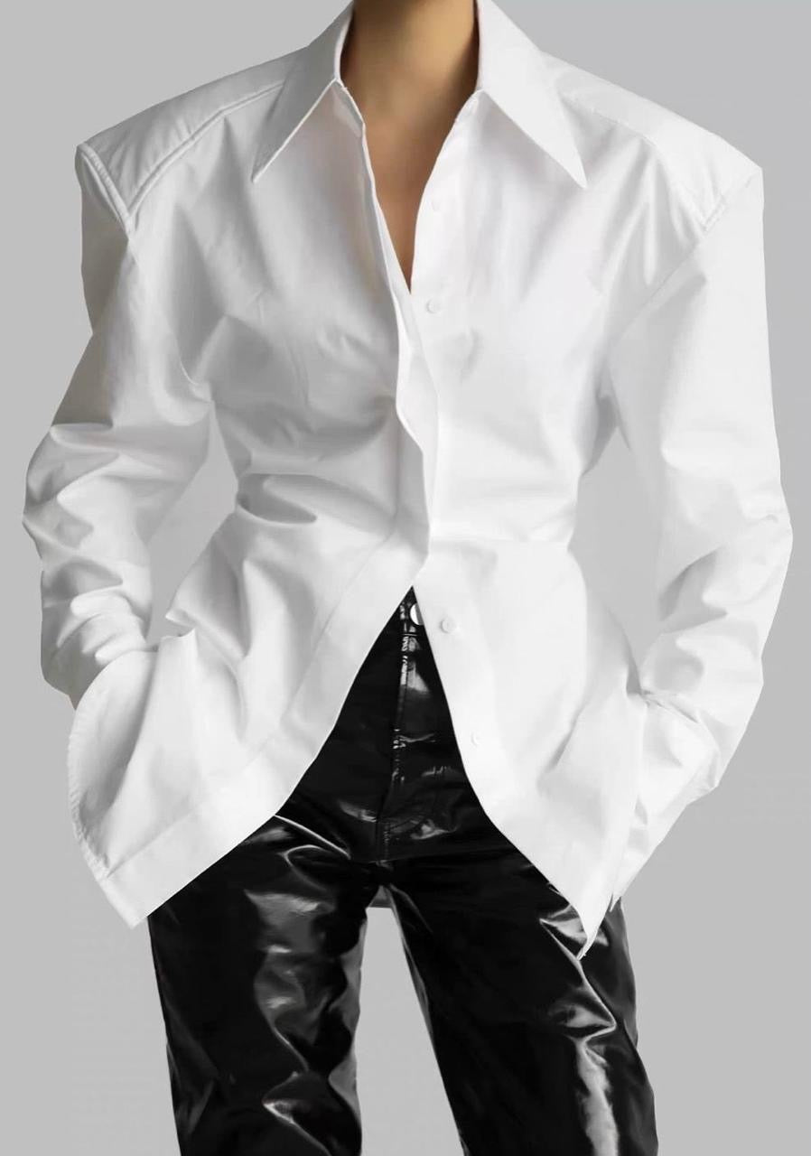 Structured Shoulder White Shirt - Power Dressing Essential