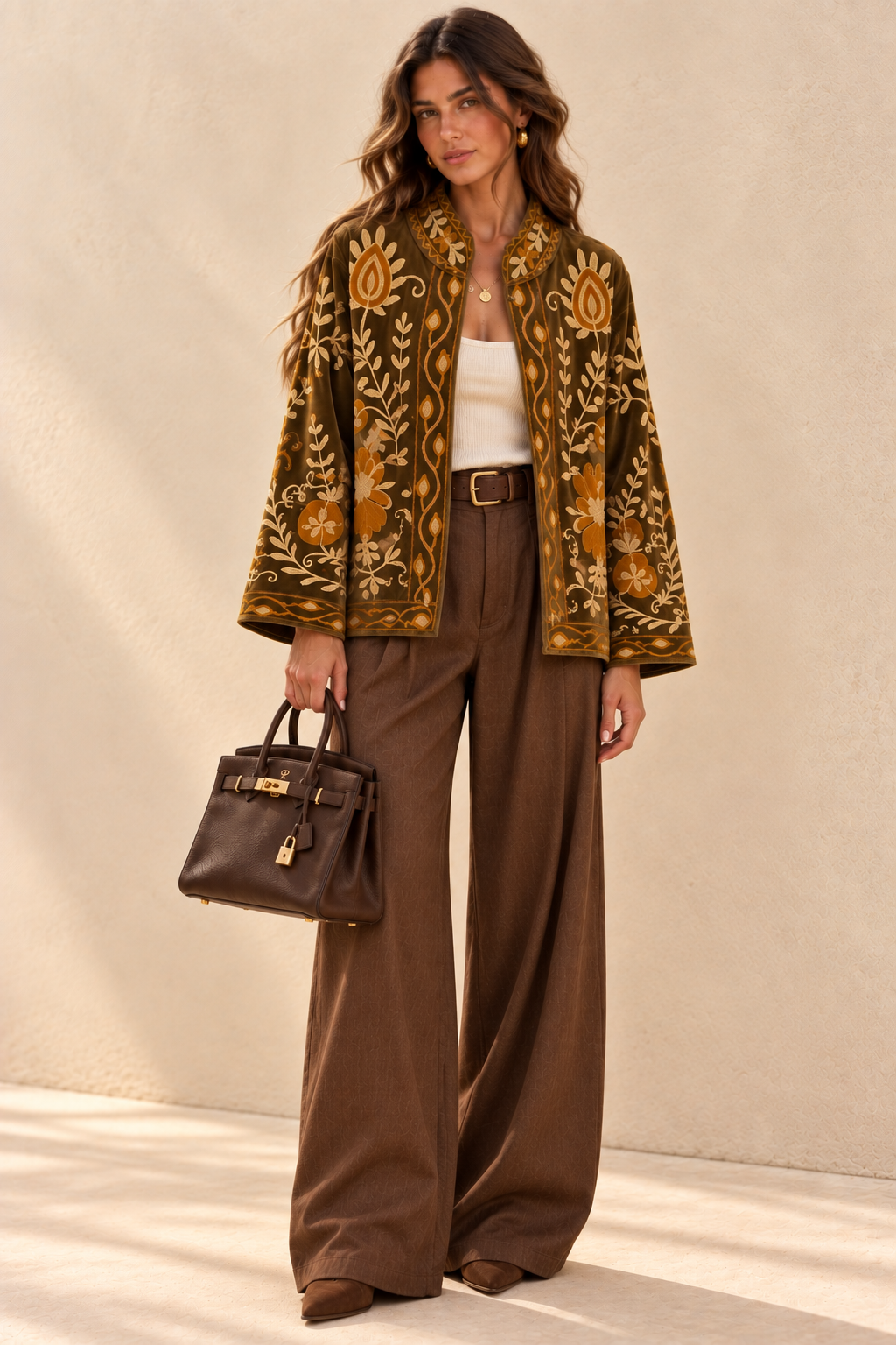The Floriana Brown Suede Jacket