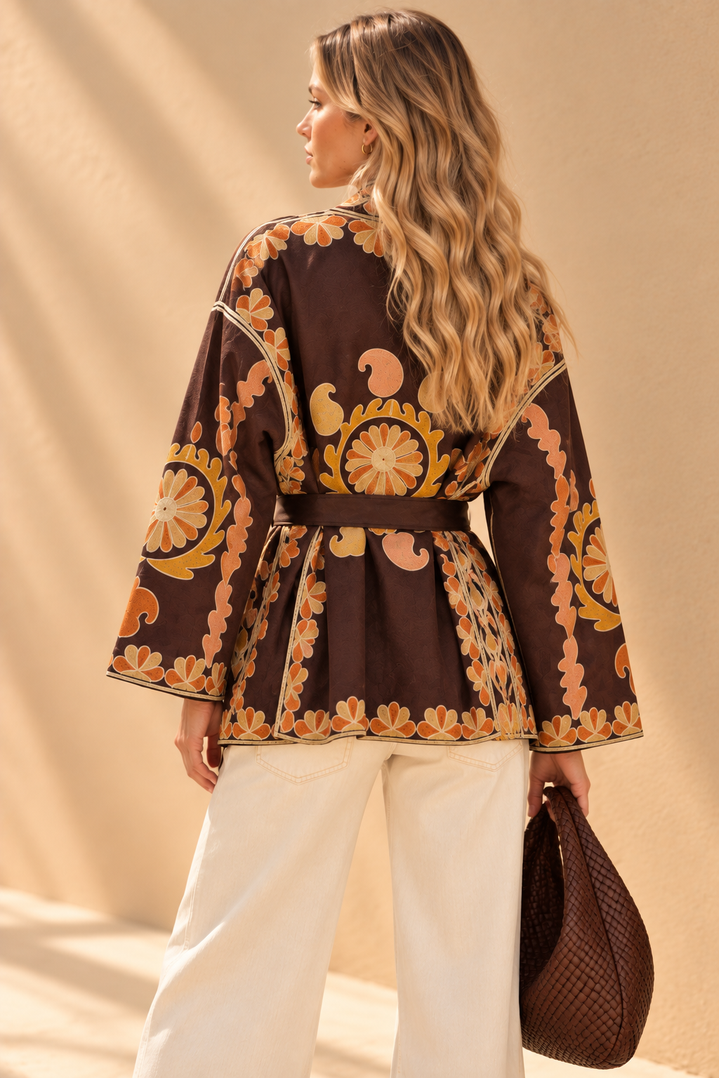 Autumn Bloom Embroidered Suede Jacket