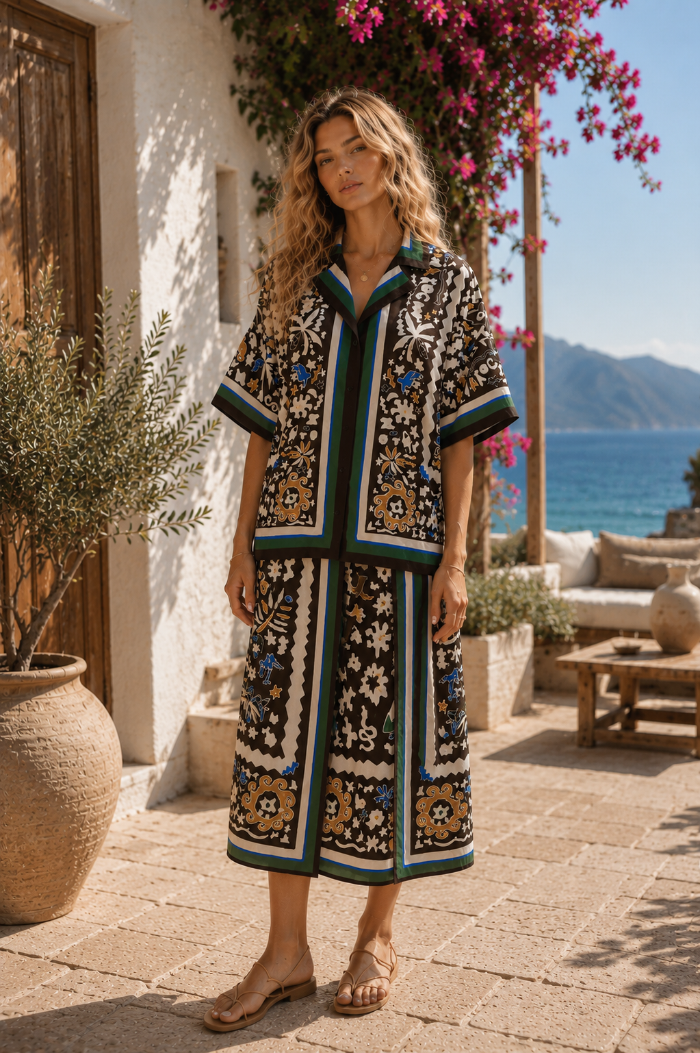 Artisan wrap skirt set