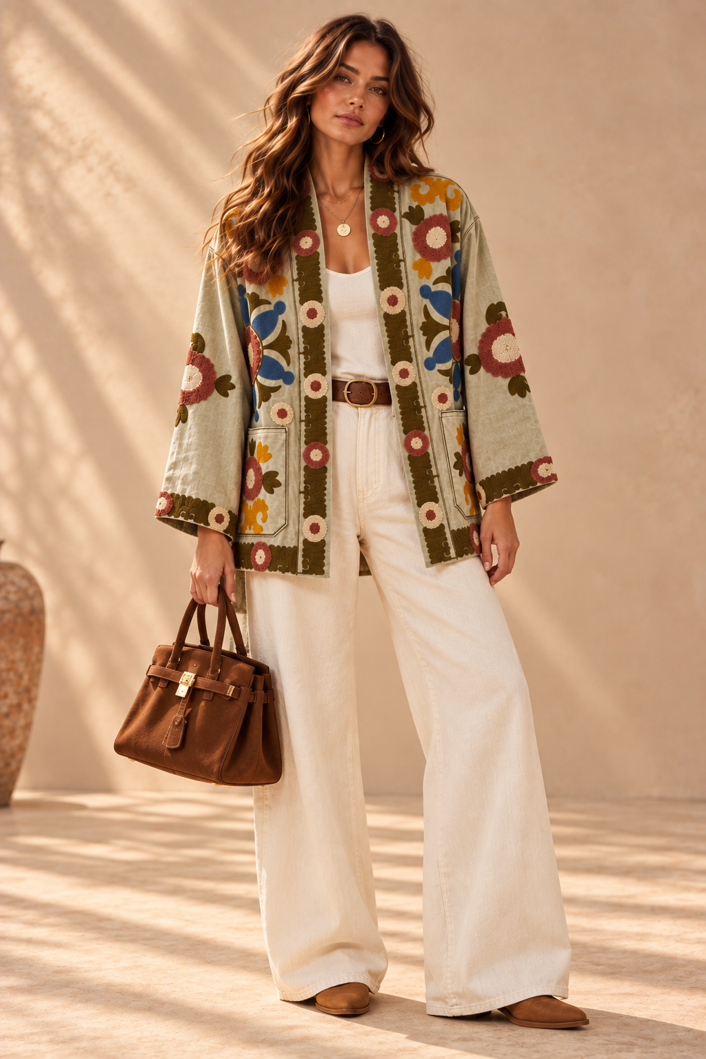 Wildflower Embroidered Suede Jacket