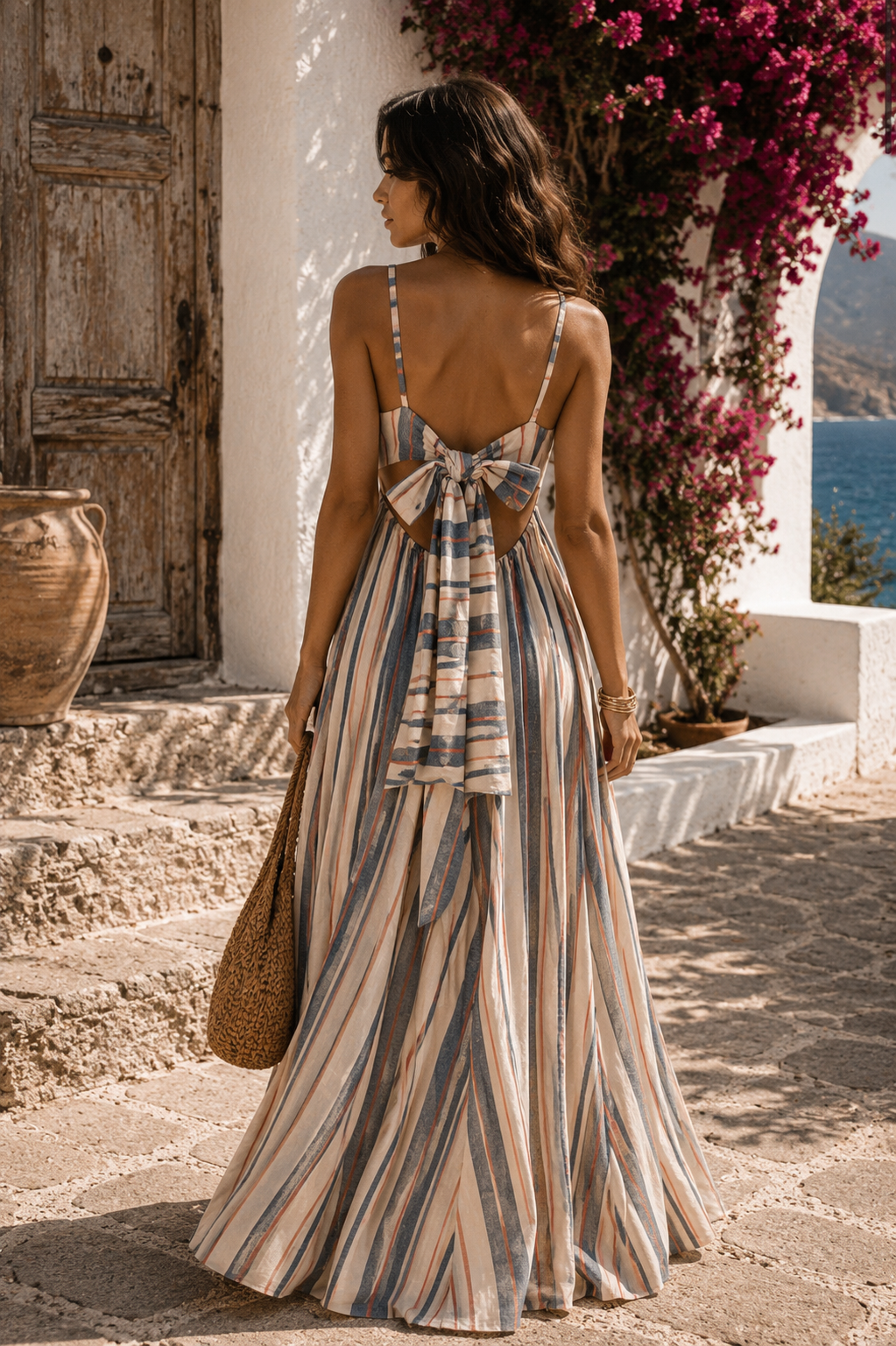 The Riviera Striped Linen Dress