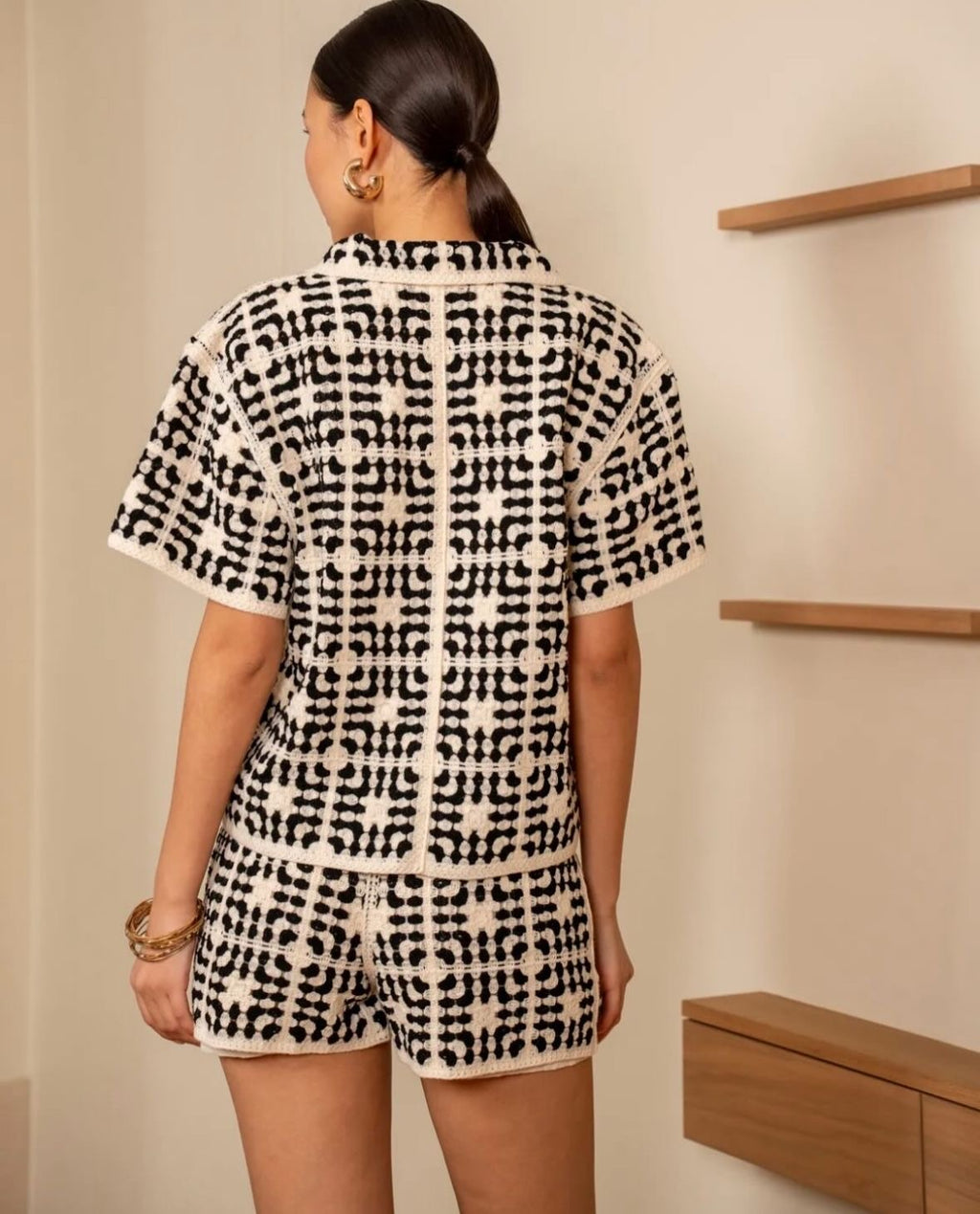 Monochrome Crochet Short