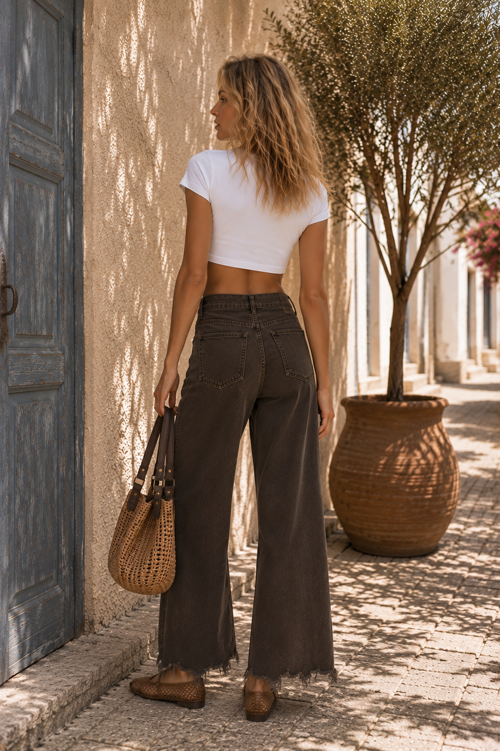 The Sundrenched Wide-Leg Jeans – Mocha Brown