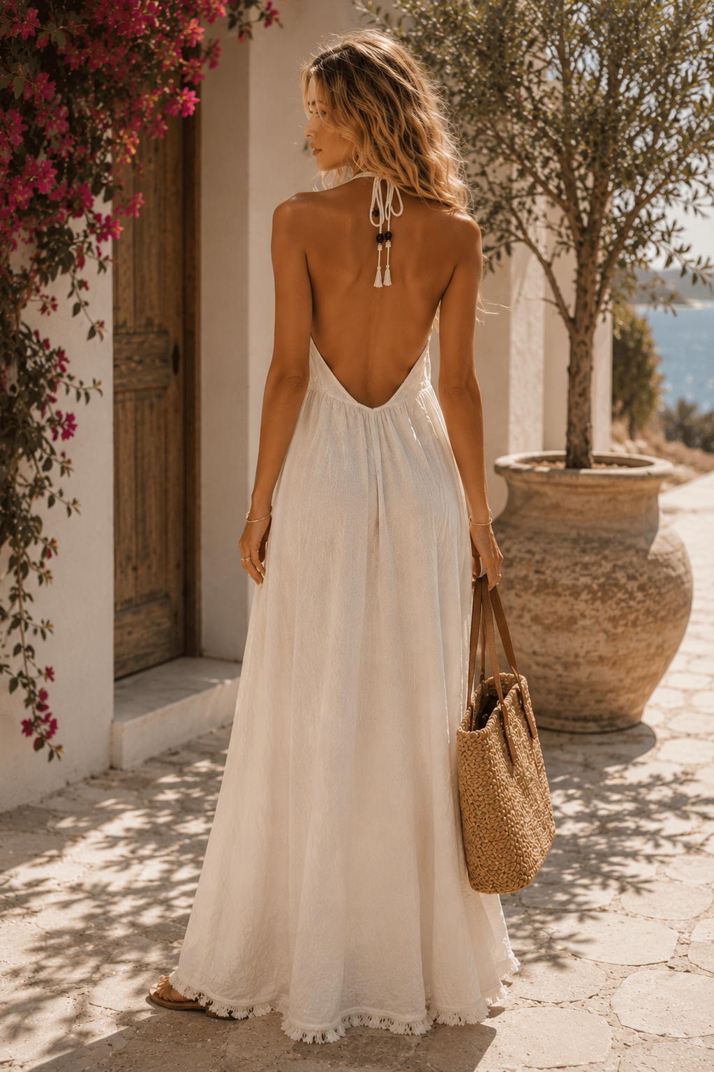 Backless Linen Dress