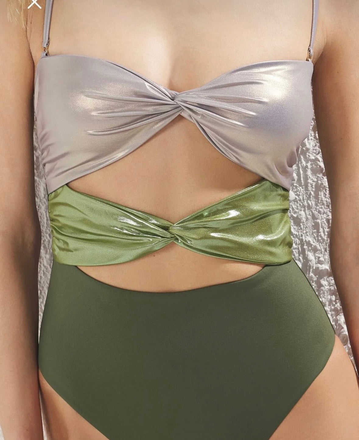 Metallic Cut-Out Swimsuit